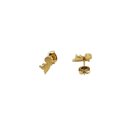 earrings gold steel stud angel1